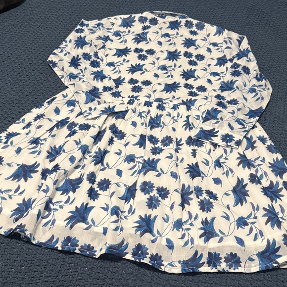 LONG SLEEVE SHIRT DRESS MINI- MARION BLUE - Picture 10 of 10